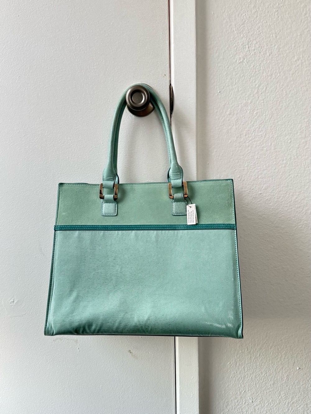 White House Black Market Mint Green Tote Bag